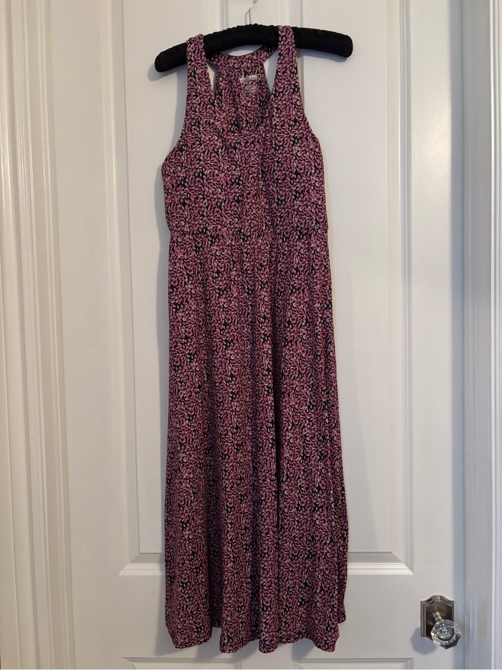 Reel Legends - Pink, Black, Tan Printed Sleeveless Halter Maxi Dress. Size S